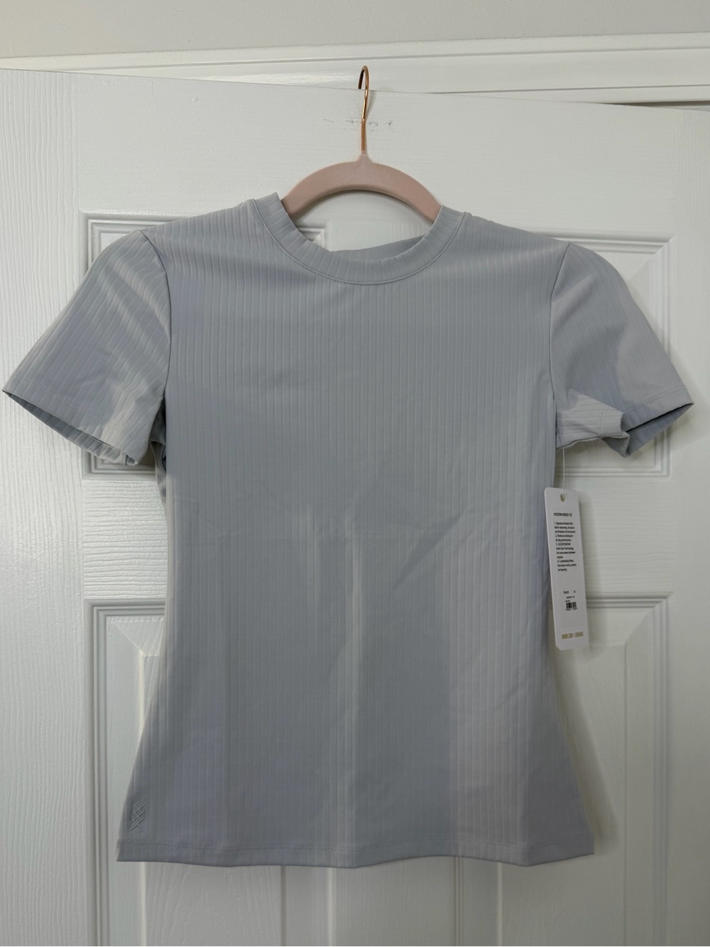 RHONE Grey Mist Modern Ribbed Short Sleeve Tee